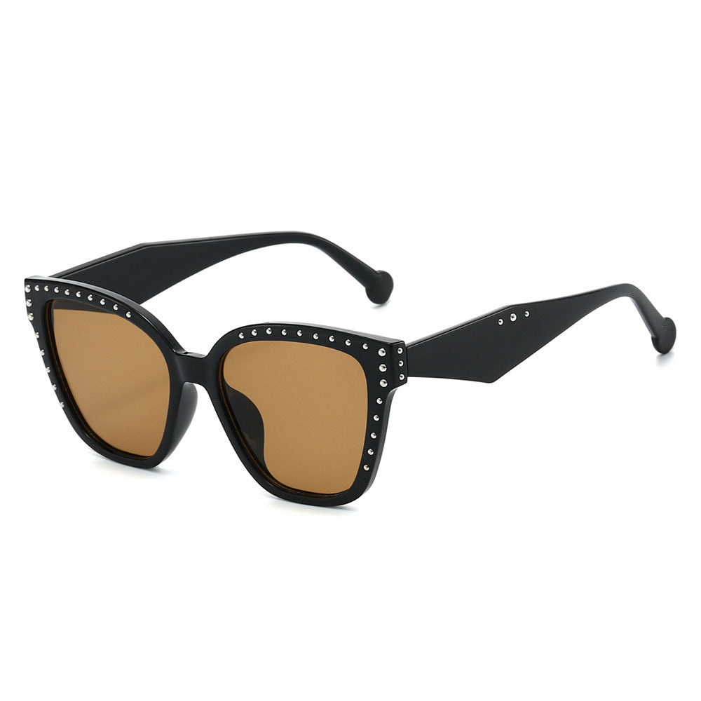 Überdimensionale Fashion Cat-Eye-Sonnenbrille mit Strassdetails Brehn