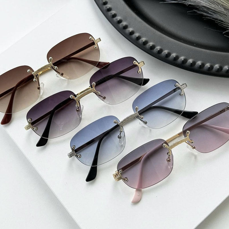 Damen elegante quadratische Sonnenbrille mit transparenten Gläsern und hochwertigem Metallrahmen Brehn