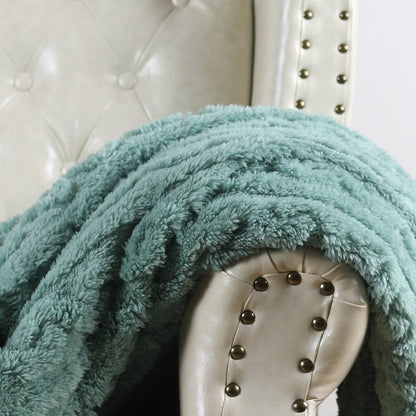 Damen gemusterte Kuscheldecke aus weichem Bouclé Brehn