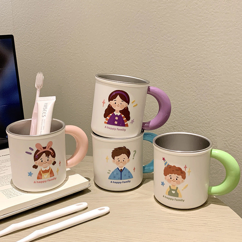 Keramiktasse mit Fröhlichem Familienmotiv Brehn