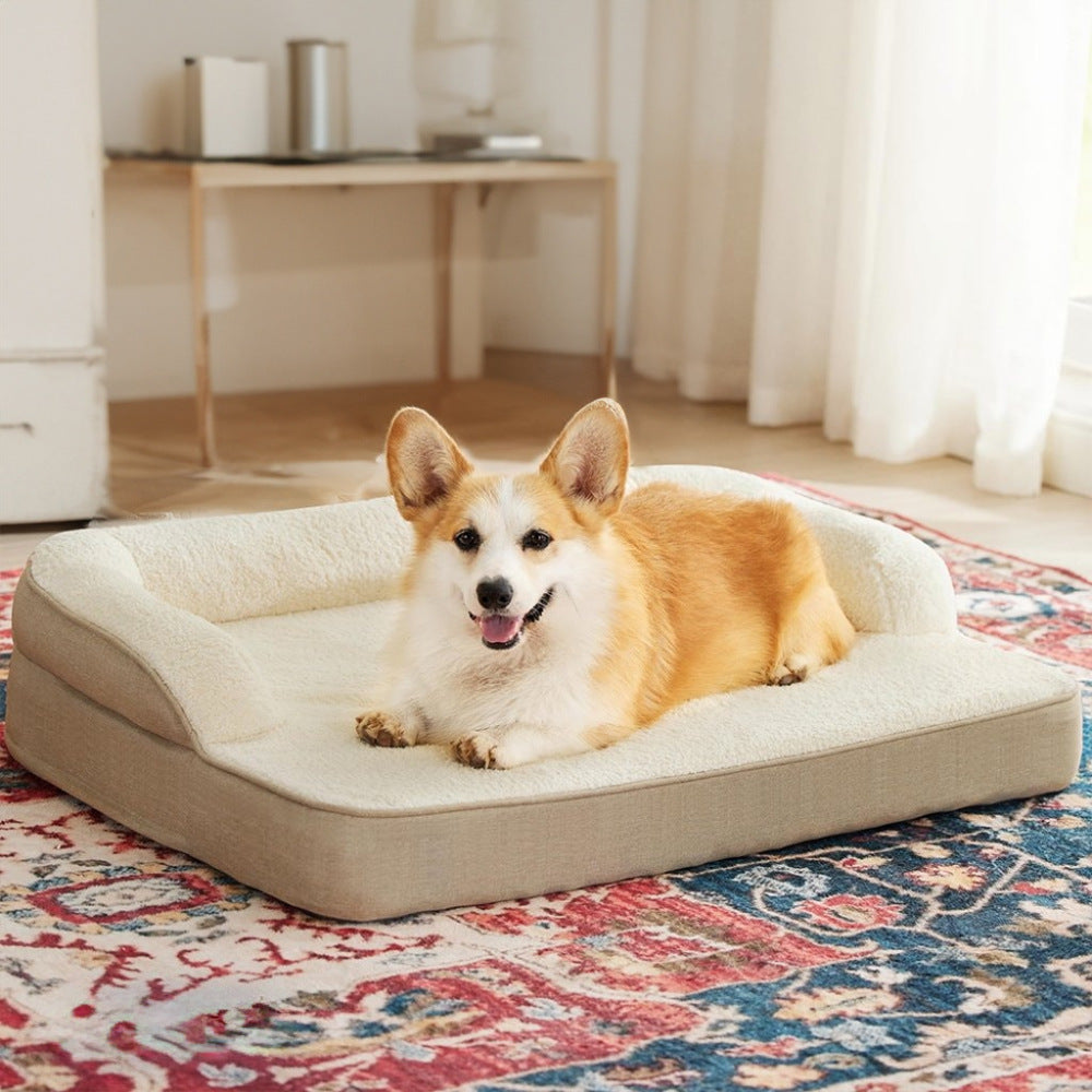 Orthopädisches Hundebett mit Rückenlehne