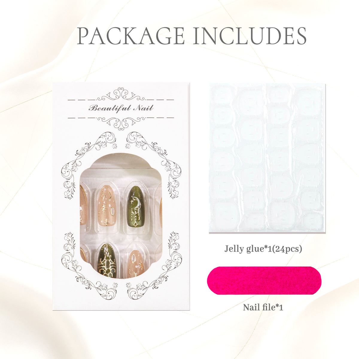 Elegantes Press-On Nagelkunstset
