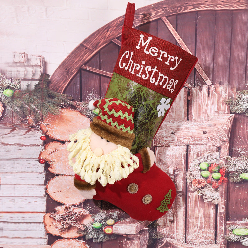 Niedlicher Weihnachtsstrumpf mit Schneemann-Motiv Brehn