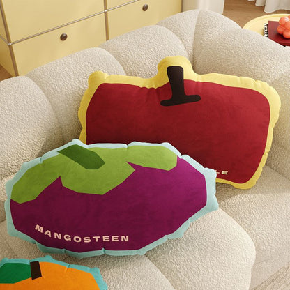 Mangosteen-Shaped Plush Decorative Throw Pillow Cushion with Soft Microfiber Cover