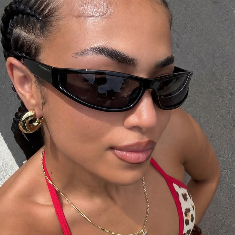 Damen sportliche Sonnenbrille mit flachem, aerodynamischem Design und UV-Schutz Brehn