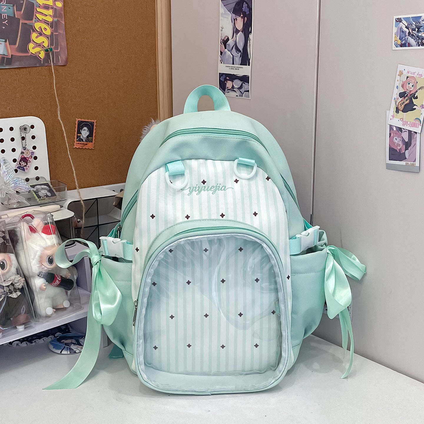 Stylische Gestreifte Transparente Rucksack