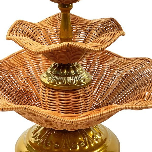 Damen eleganter Tablettständer aus geflochtenem Material Brehn