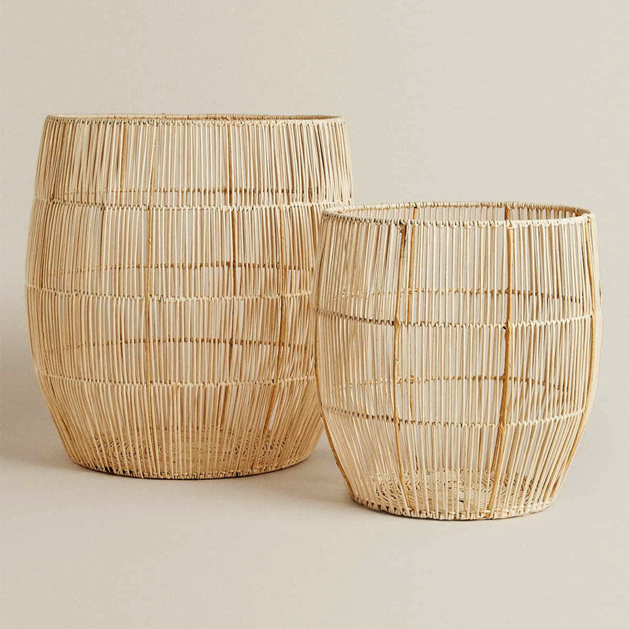 Handgefertigter Aufbewahrungskorb aus Rattan Brehn