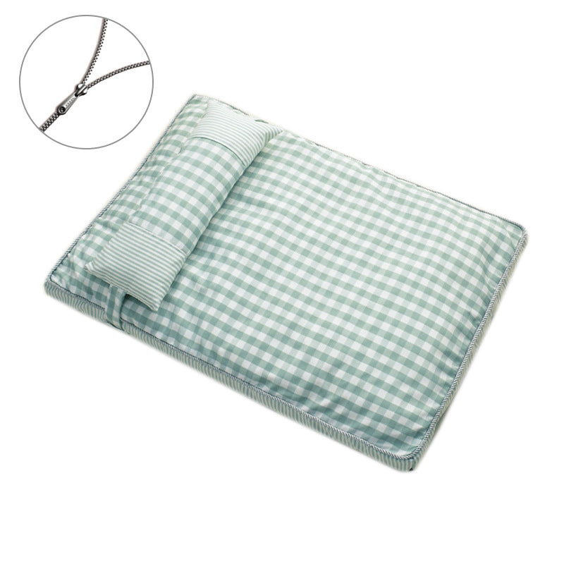 Premium Gingham Muster Schlafmatte Hundebett
