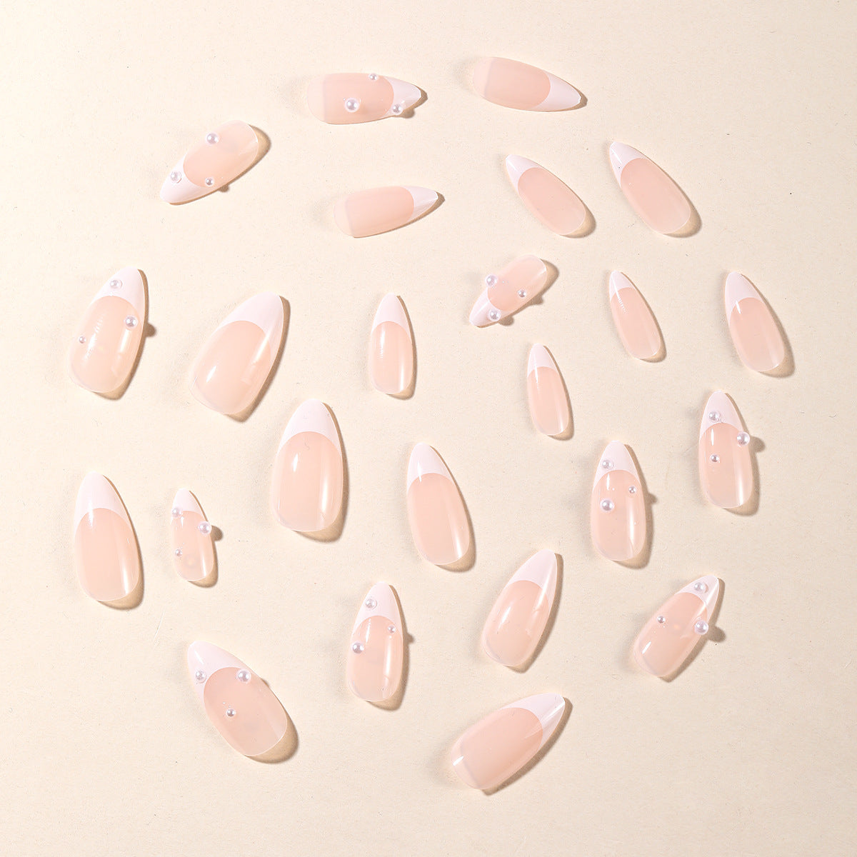 Elegante 3D Perle Akzent Stiletto Nagelkunst Erweiterungen Brehn