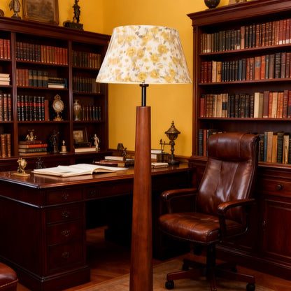 Stilvolle florale Schirm Holz Stehlampe