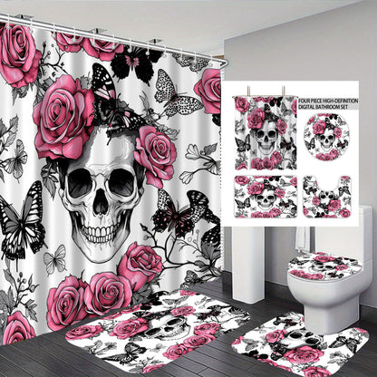 Künstlerisches Skull-Themen Badezimmer Set Brehn
