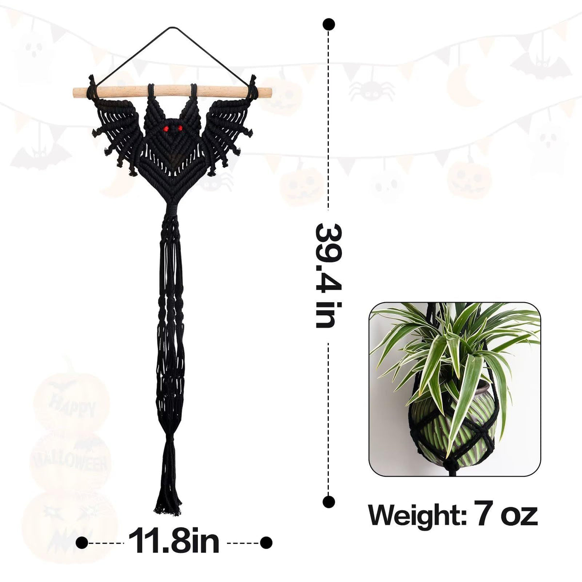 Dekorative Makramee Fledermaus Wandbehang