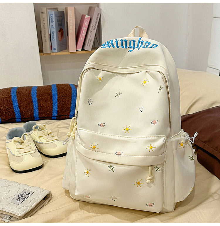 Lässiger bestickter Schulrucksack