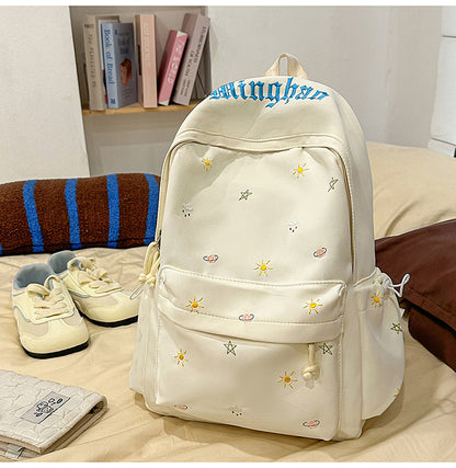 Lässiger bestickter Schulrucksack