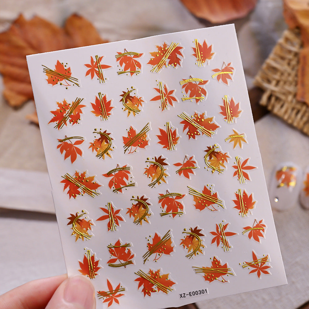 Herbstblatt Nagelkunst Aufkleber