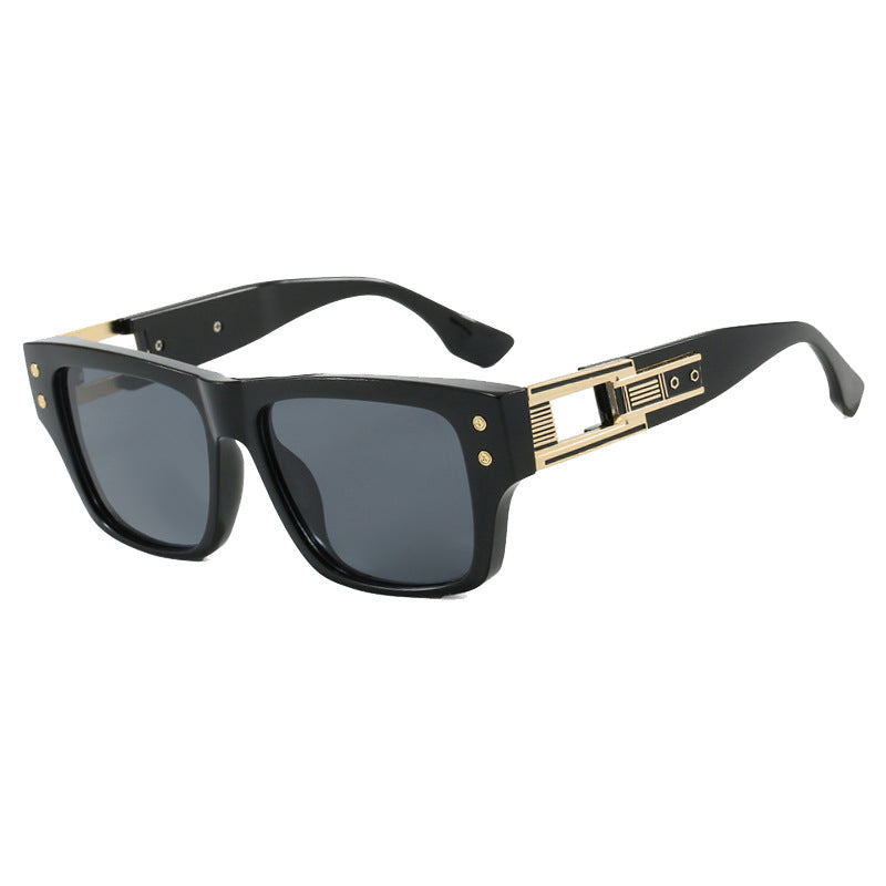 Damen modische quadratische Sonnenbrille mit eleganter goldener Zierstruktur Brehn
