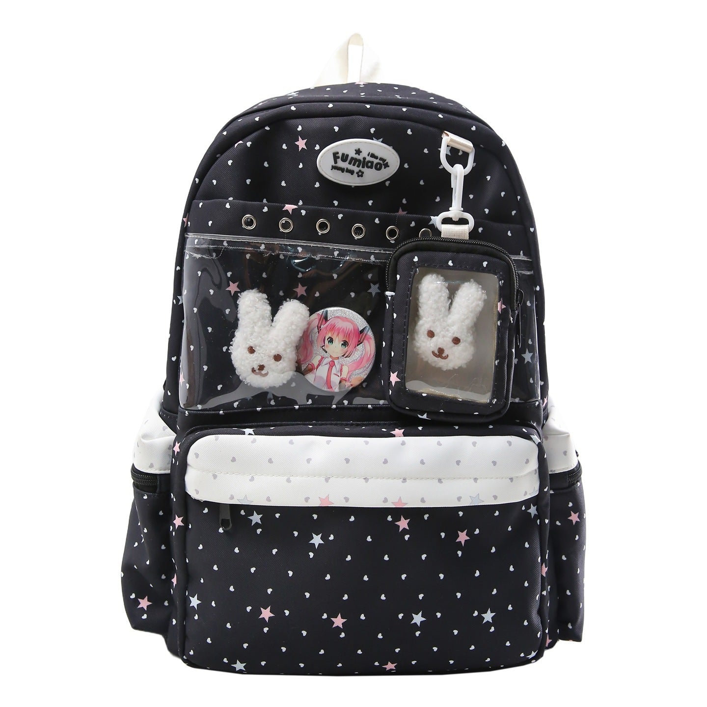 Transparent Pocketed Character Rucksack Brehn