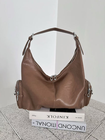 Schlanke Leder Hobo Tote Bag