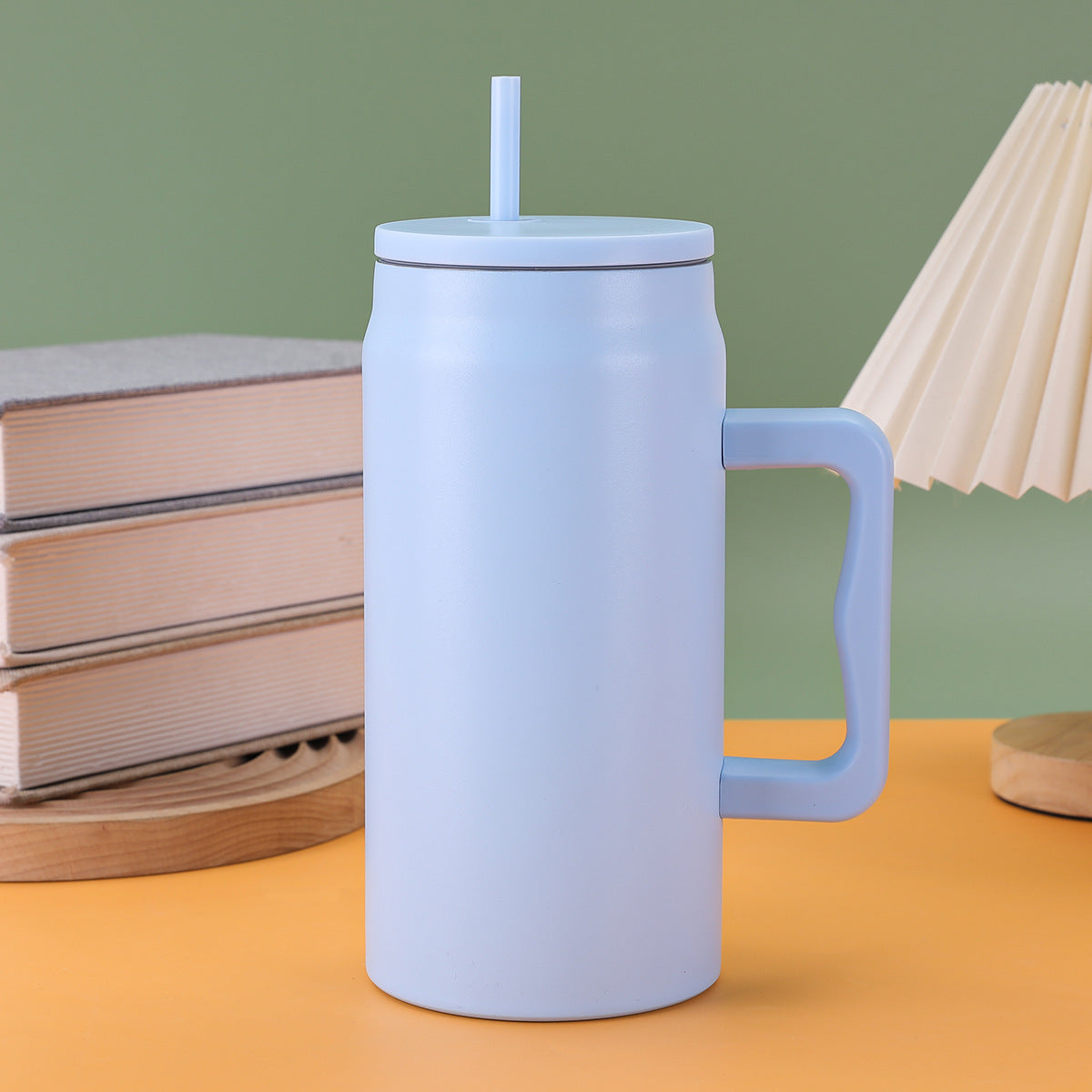 Damen wiederverwendbarer Trinkbecher mit Strohhalm und ergonomischem Griff Brehn