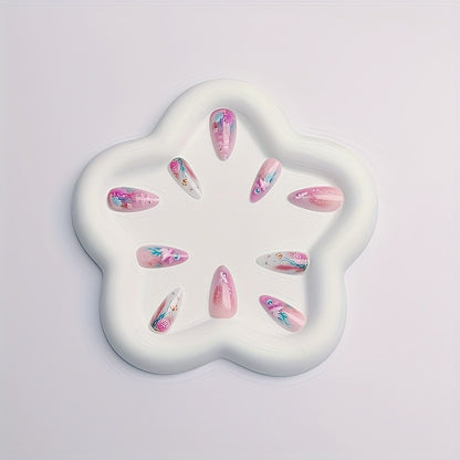 Künstlerische von Korallenriffen inspirierte Nagelkunst Brehn