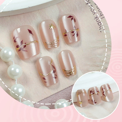Künstlerisch florales Press-On Nagelset 1790738430