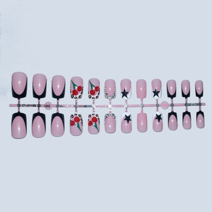 Künstlerisches Nail Art Design Set mit Kirsch- und Sternelementen