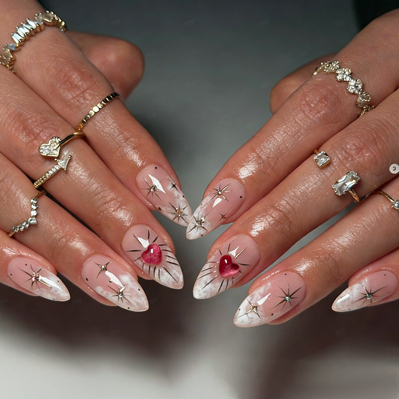 Künstlerisches Press-On Nail Art Kit mit Sternakzenten Brehn