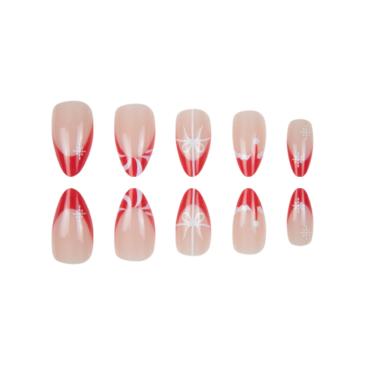 Festliches thematisches Press-On Nagelkunst Brehn