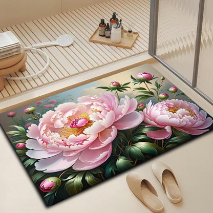 Florales Design Badezimmermatte Brehn