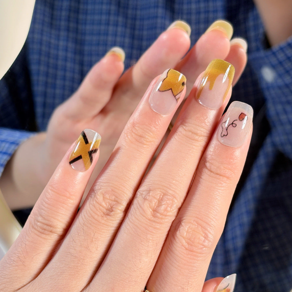 Süßes Künstlerisches Press-On Nagelset Brehn