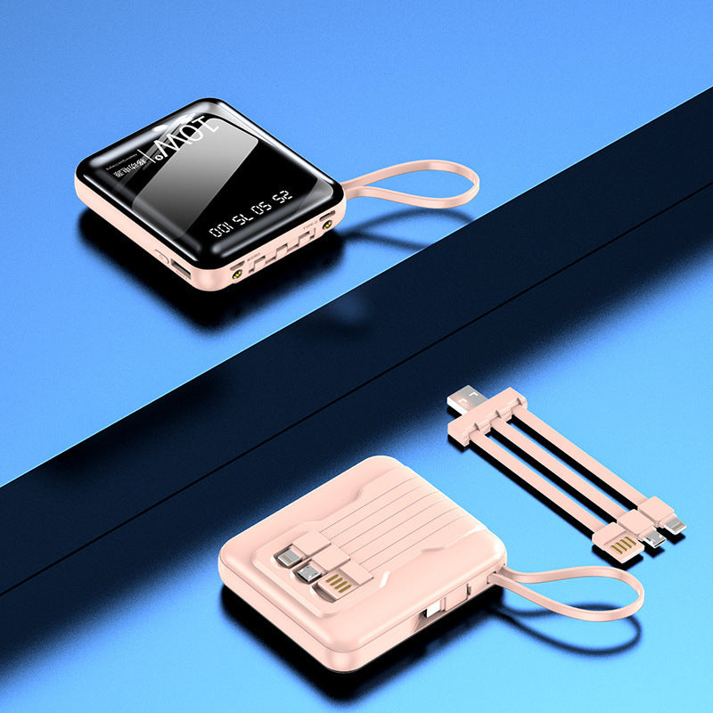 Tragbare Powerbank mit digitaler Leistungsanzeige und multifunktionalem Kabel Brehn