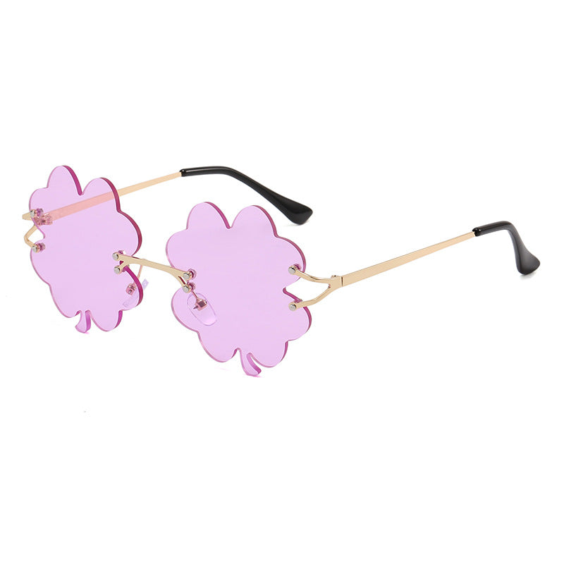 Damen verspielte Sonnenbrille mit einzigartigem Blumenrahmen Brehn