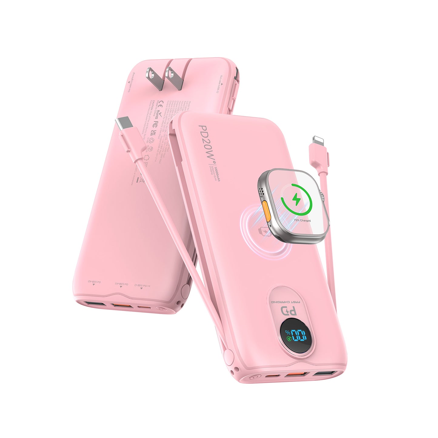 Powerbank mit Kabelloser Ladefunktion und Hochleistungsfähiger Schnellladung Brehn