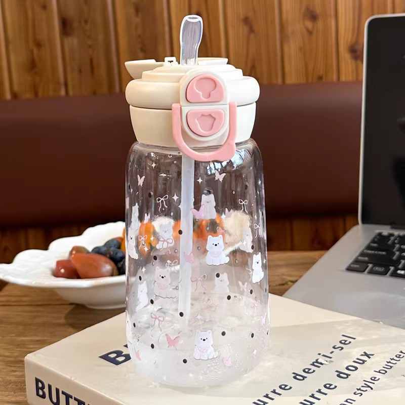 Damen Trinkflasche mit Tiermotiven und gesundem Fruchteinlage-System Brehn