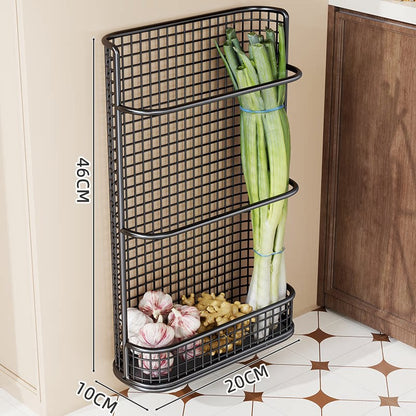 Slim Wandmontierte Drahtgitter Küchenschrank Vertikale Aufbewahrungskorb Organizer