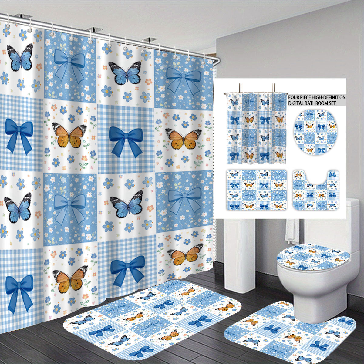 Bunny-Themen digitales Badezimmer Dekor Set Brehn