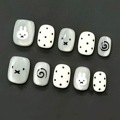 Verspielt Charakter Press-On Nagelkunst Set Brehn