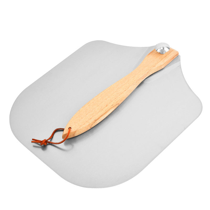 professionelles Pizzaschieber-Set mit klappbarem Edelstahlschaufel ergonomischem Holzgriff Pizzaschneider Rocker und Teigschaber Brehn