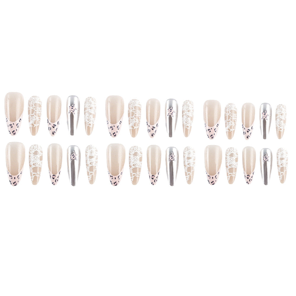 Elegantes Spitzen- und Metallic-Nagelkunstset Brehn