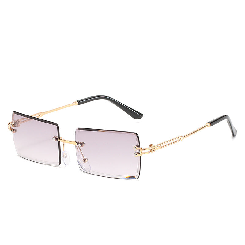 Damen modische Sonnenbrille mit einzigartigem rechteckigen Rahmen und funkelnden Details Brehn