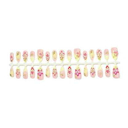 Elegante Blumen Press-On Nagelkunst Brehn