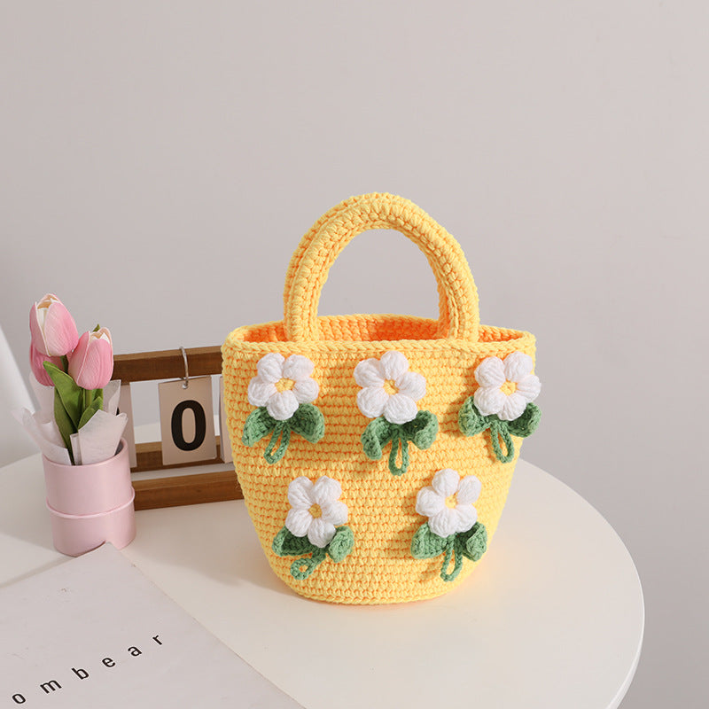 Damen Gehäkelte Handtasche mit Blumenakzenten Brehn