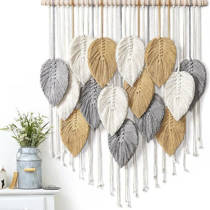 Macrame-Blatt-Wandbehang-Teppich Brehn