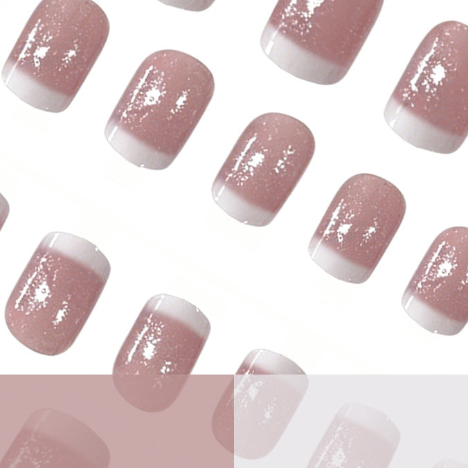 Glitzernde Französische Spitze Nagelkunst Brehn