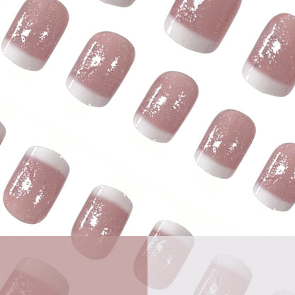 Glitzernde Französische Spitze Nagelkunst Brehn