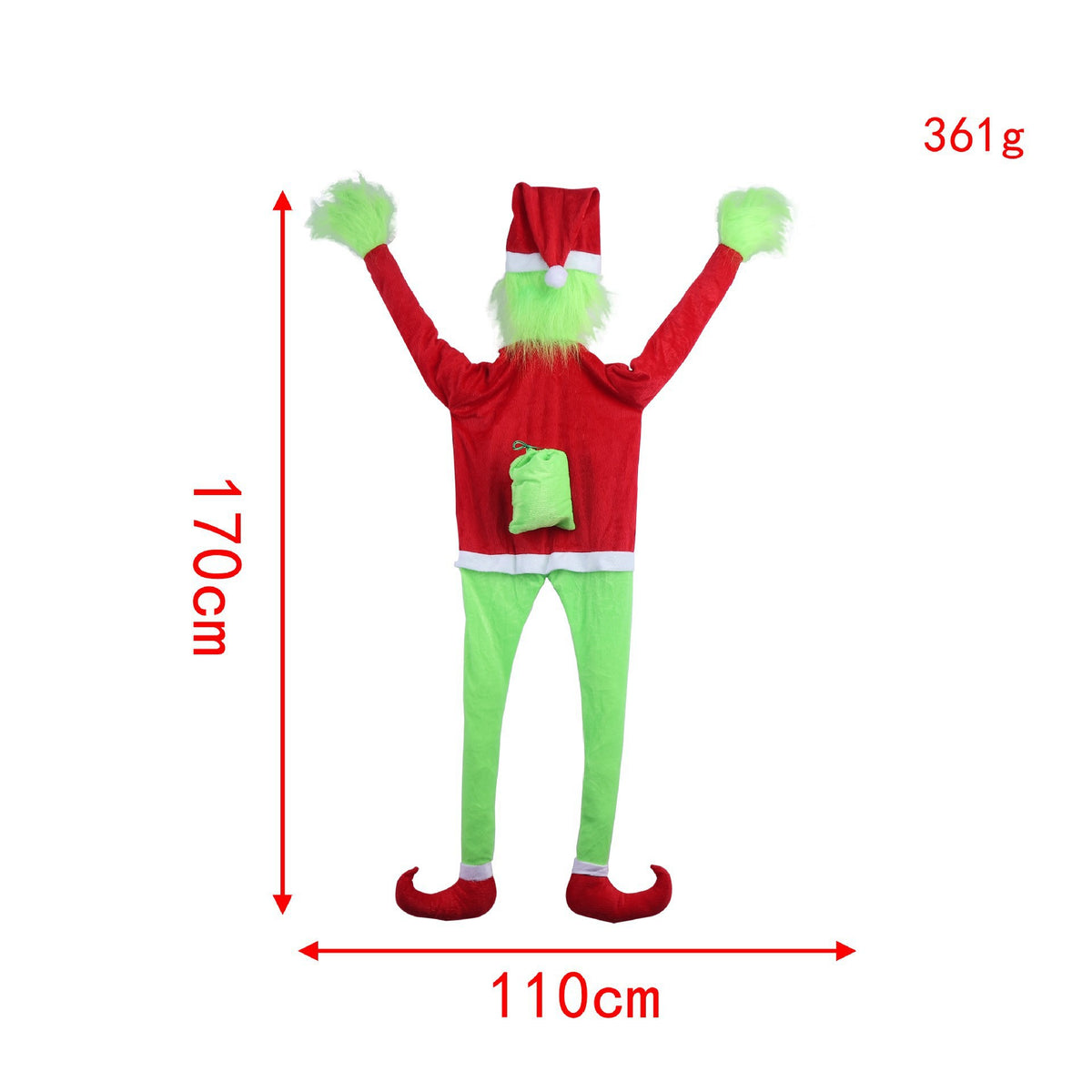 Dekorative Weihnachtsmann Türdeko mit Lichtern