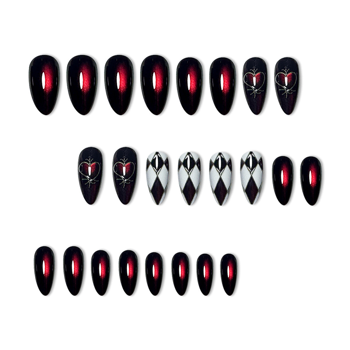 Stiletto-Nagelverlängerungen mit Herzdesign Brehn
