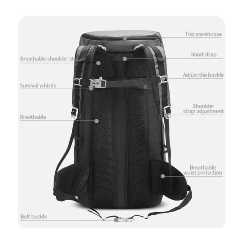Outdoor-Rucksack mit Wasserdichtem Gewebe und Vielen Praktischen Fächern Brehn