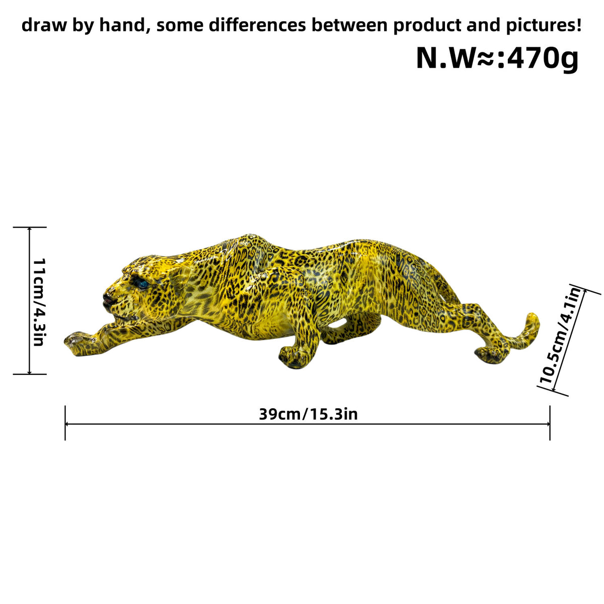 Kunstvolle und bunte Tierfigur in Pantherform Brehn